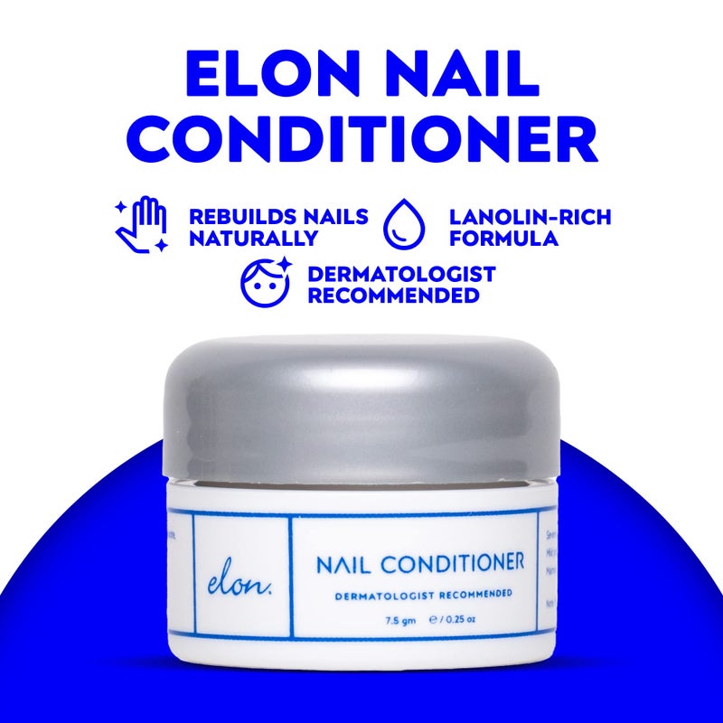 Elon Lanolin-Rich Nail Strengthener, Conditions Nails & Protects Cuticles, Recommended by Dermatologists & Podiatrists 3 Pack (7.5g jar) - Image 2